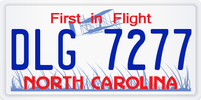 NC license plate DLG7277