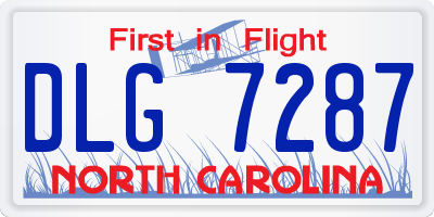 NC license plate DLG7287