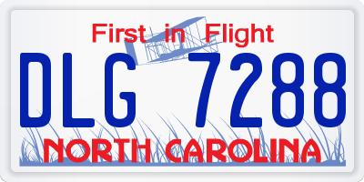 NC license plate DLG7288