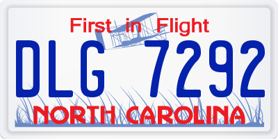 NC license plate DLG7292