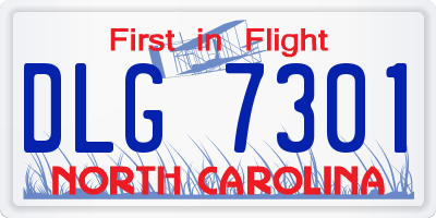 NC license plate DLG7301