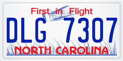 NC license plate DLG7307