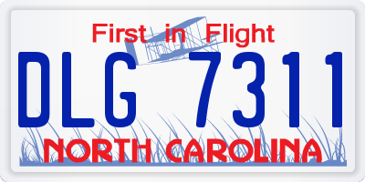 NC license plate DLG7311