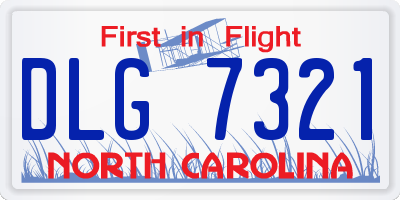 NC license plate DLG7321