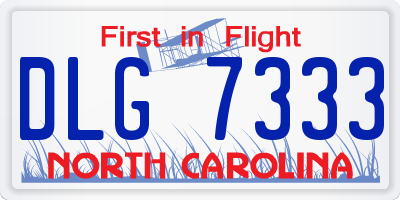 NC license plate DLG7333