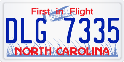 NC license plate DLG7335