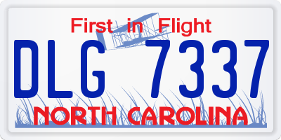 NC license plate DLG7337