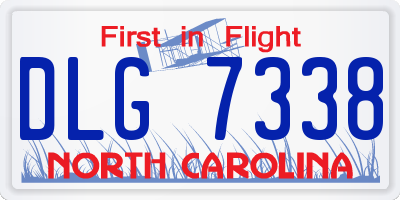 NC license plate DLG7338