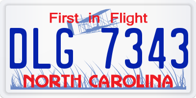 NC license plate DLG7343