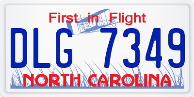 NC license plate DLG7349