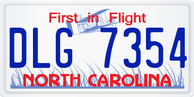 NC license plate DLG7354
