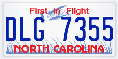 NC license plate DLG7355