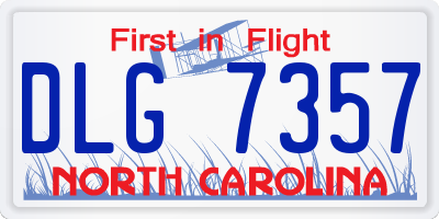 NC license plate DLG7357
