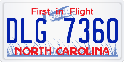 NC license plate DLG7360