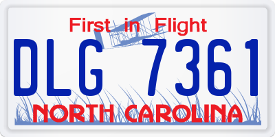 NC license plate DLG7361