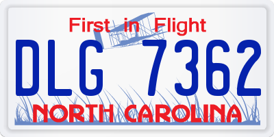NC license plate DLG7362