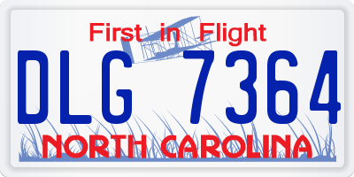 NC license plate DLG7364