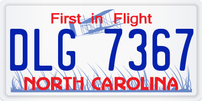 NC license plate DLG7367