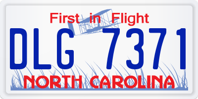 NC license plate DLG7371