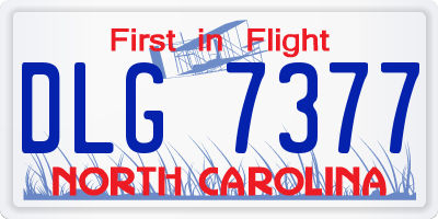 NC license plate DLG7377