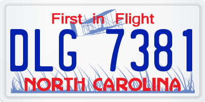 NC license plate DLG7381