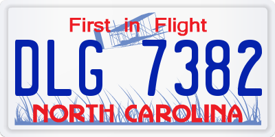 NC license plate DLG7382