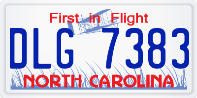 NC license plate DLG7383
