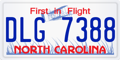 NC license plate DLG7388