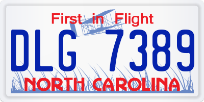 NC license plate DLG7389