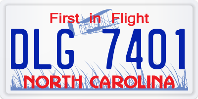 NC license plate DLG7401