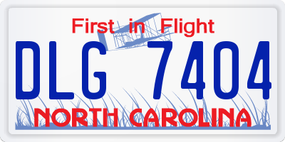 NC license plate DLG7404