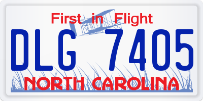 NC license plate DLG7405