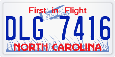 NC license plate DLG7416