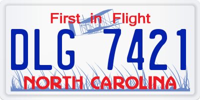 NC license plate DLG7421