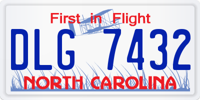 NC license plate DLG7432