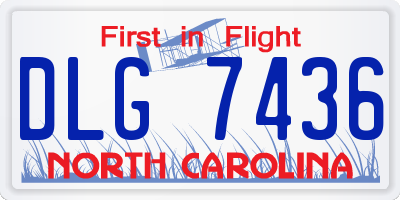 NC license plate DLG7436