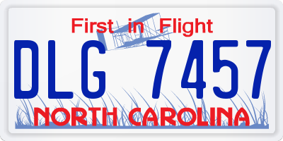 NC license plate DLG7457