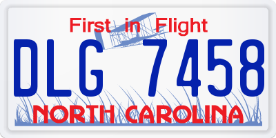 NC license plate DLG7458