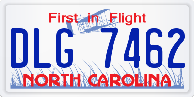 NC license plate DLG7462