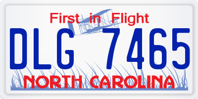 NC license plate DLG7465