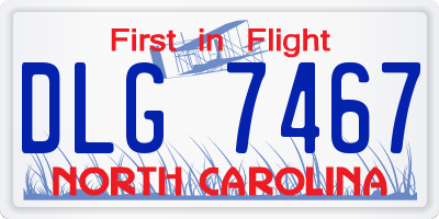 NC license plate DLG7467