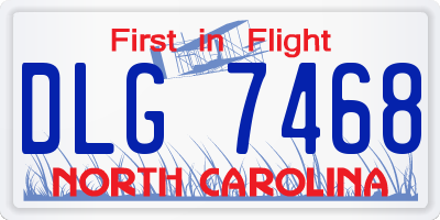 NC license plate DLG7468