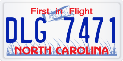 NC license plate DLG7471