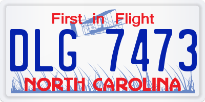 NC license plate DLG7473