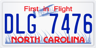 NC license plate DLG7476