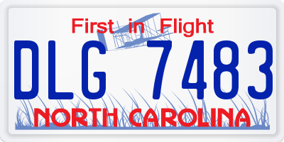 NC license plate DLG7483