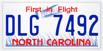 NC license plate DLG7492