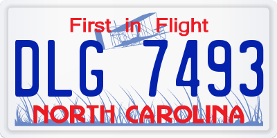 NC license plate DLG7493