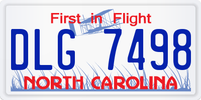 NC license plate DLG7498