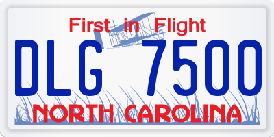 NC license plate DLG7500
